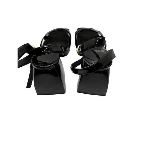 Jeffrey Campbell Matriarch Sandal in Black  Crinkle Pattern Size 7 - Picture 6 of 9